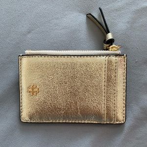 NEW! Tory Burch Metallic Gold Card Holder